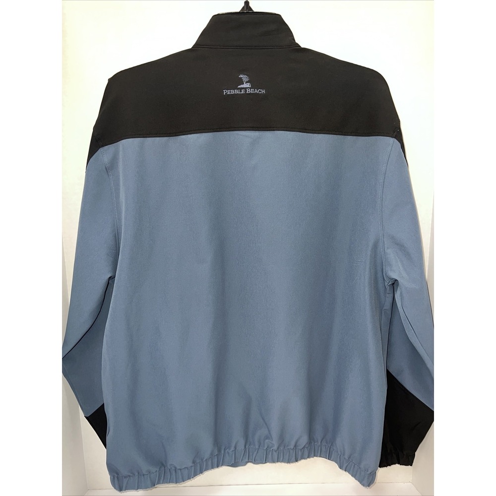 Pebble Beach Windbreaker Men's Small Blue Zip Up Jacket - Picture 2 of 3